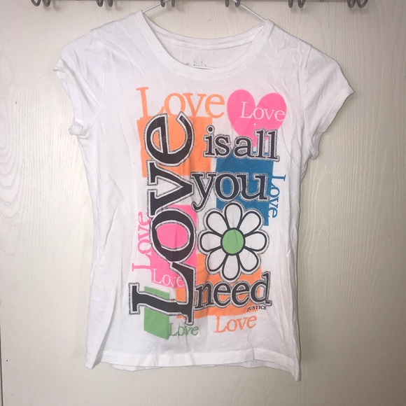Girls Tween “Love is all you need” Tee - Picture 1 of 2